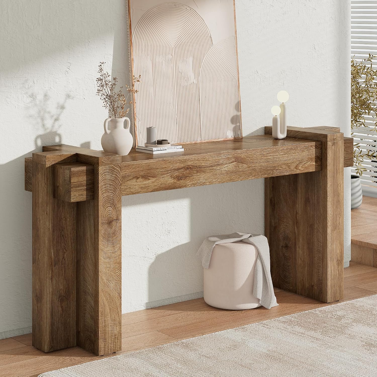 Modern Geometric Console Table, Minimalist Entryway Sofa Table
